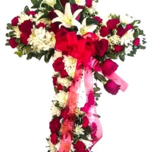 Red And White Sympathy Cross