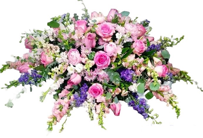 Pink And Purple Casket Cover