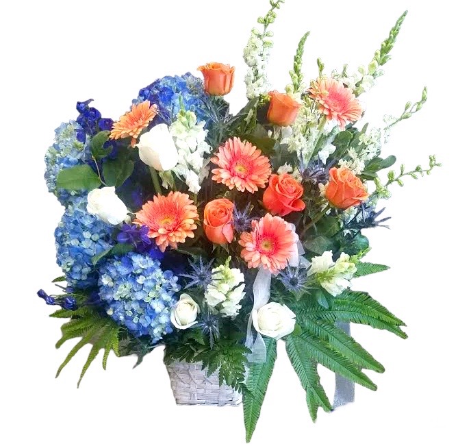 Peach And Hydrangea Basket