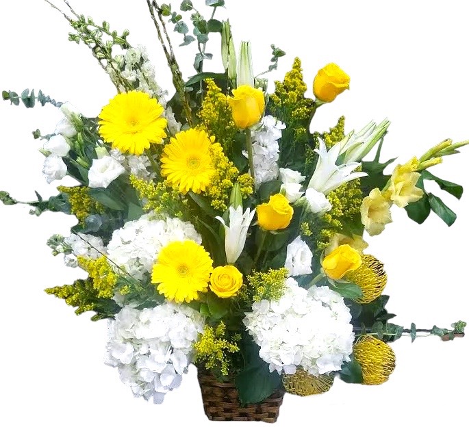 Yellow And White Basket