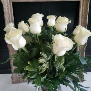 One Dozen Long-Stemmed White Roses