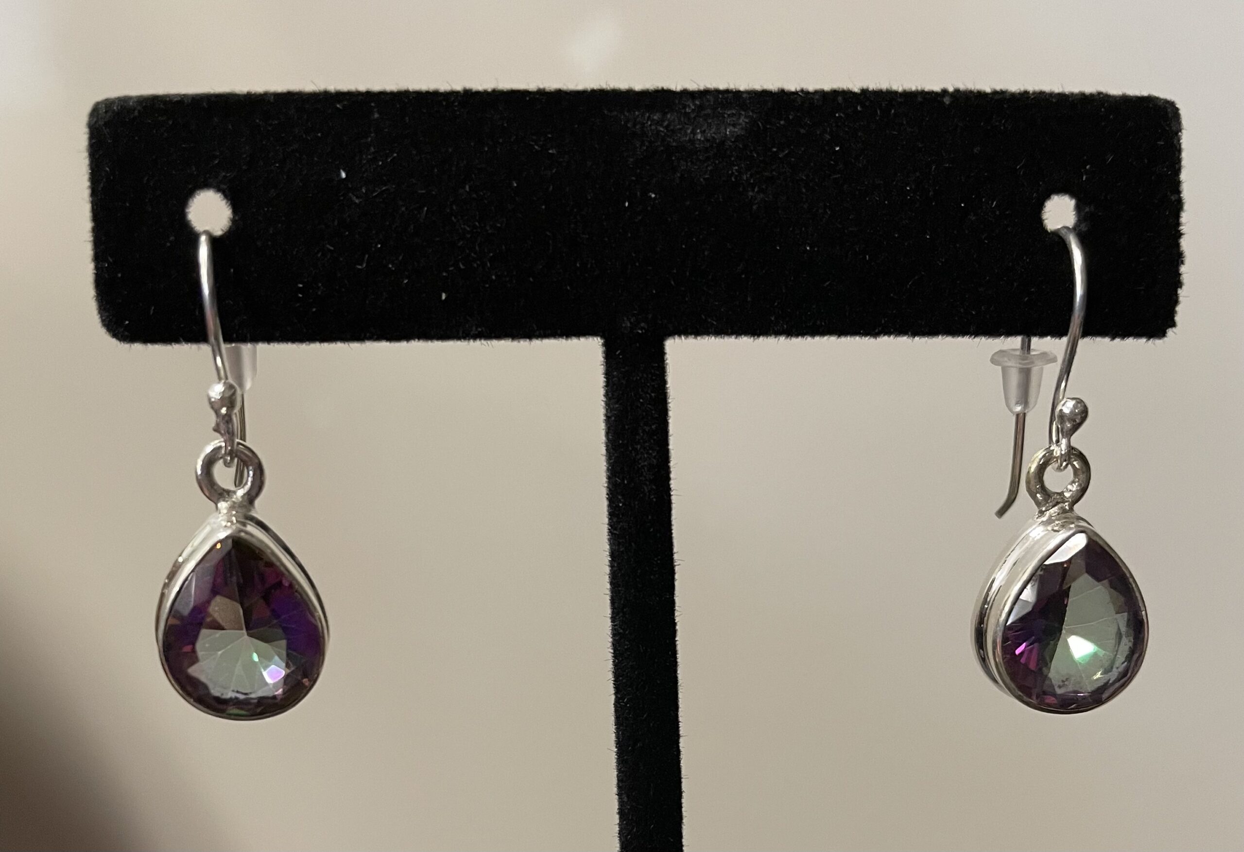 Sterling Silver and Mystic Topaz Teardrop Earrings