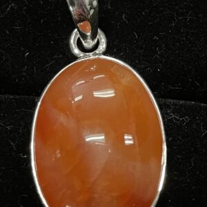 Sterling Silver & Orange Natural Stone Pendant