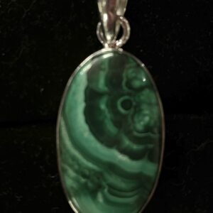 Sterling Silver & Green Natural Stone Pendant